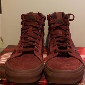 Burgundy high top VANS!